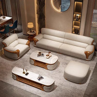 Luxury Modern Straight row sofa living room leather sofa set furniture room set sofas Designer Office couch set Canape Salon
