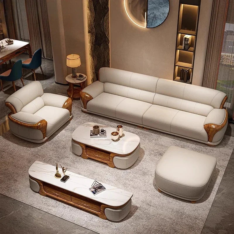 Luxury Modern Straight row sofa living room leather sofa set furniture room set sofas Designer Office couch set Canape Salon