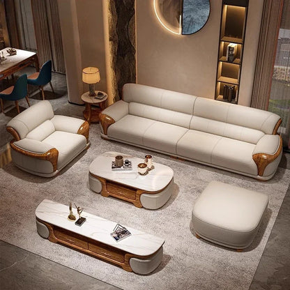 Luxury Modern Straight row sofa living room leather sofa set furniture room set sofas Designer Office couch set Canape Salon