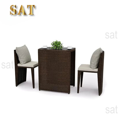 Luxury Round Patio Furniture with Fire Pit Rattan Chairs and Patio Tables Restaurant
