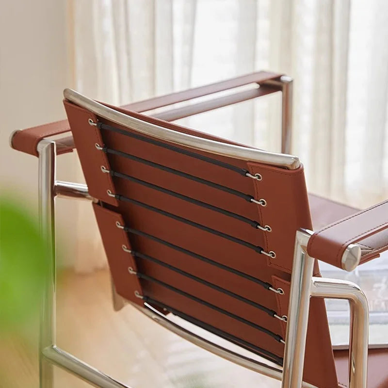 Nordic Modern Medieval Style Stainless Steel Tube Leisure Lounge Chair Designer Furniture Hotel Home Matching Coffee Shop Chair