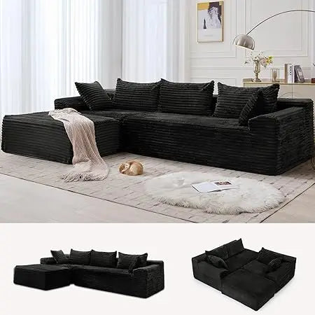 L-Shape Modular Sectional Sofa for Living Room, Comfortable Cloud-Like Couch with Chaise