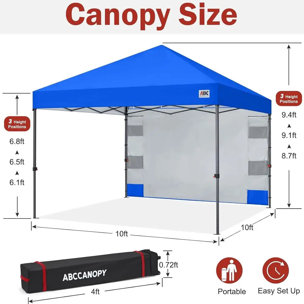 10x10 Outdoor Tent with Storage Sidewall and 4 Weights for Commercial Events - Royal Blue