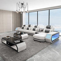 Modern multi-functional storage sofa living room with led lights large apartment sofa combination home