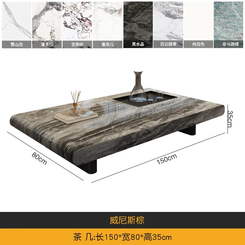 minimalist advanced sense modern simple living room household rectangular oval marble coffee table