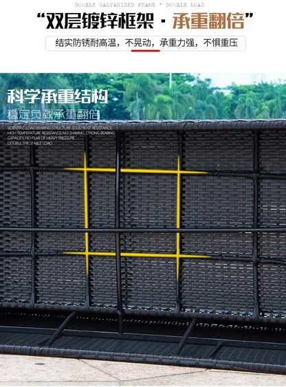 Outdoor rattan sofa combination courtyard terrace  waterproof sun protection outdoor garden rattan sofa furniture