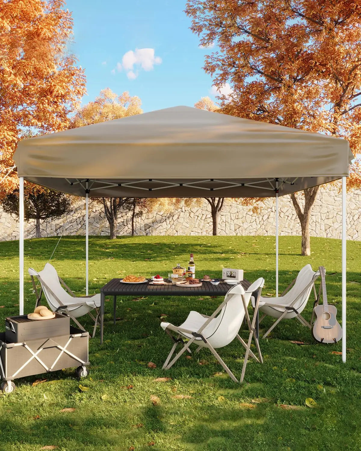 10x10 FT Pop Up Canopy Tent with 3 Adjustable Heights – Outdoor Sun Shade Shelter, 4 Sandbags & Carry Bag, for Parties & Events