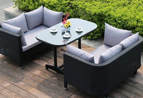 Rattan woven sofa combination terrace leisure outdoor rattan furniture garden courtyard waterproof
