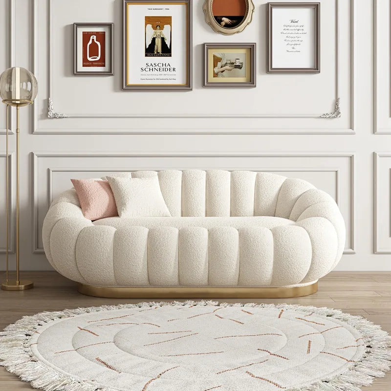 Pumpkin Lazy Sofa Sleeping Lying Apartment Living Room Balcony Leisure Rotating Lamb Fleece