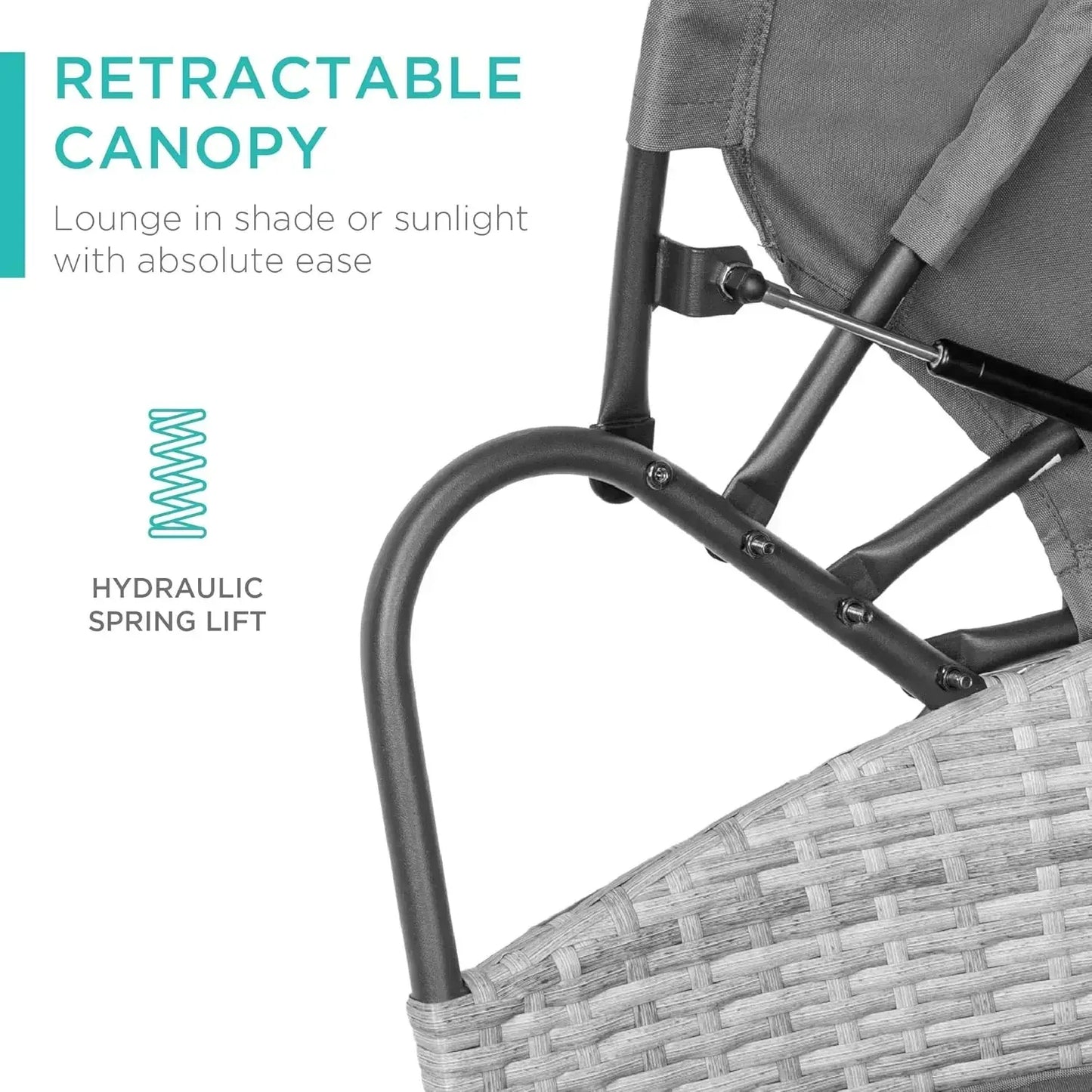 %a 5-Piece Modular Terrace Wicker Sofa Bed Modular Conversation Lounge Chair Set, Adjustable Seat