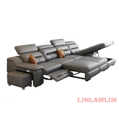 Convertible Sofa Bed Electric Reclining Sectional Couch, Folding Sofa Cama With Power Recliner & Storage