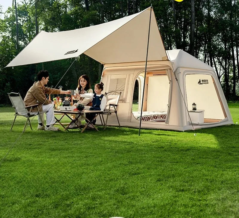 Portable Inflatable Tent Waterproof Sun Protection Thickened Quickly Open Tents Nature Hike Family Travel Camping Shelter Tents