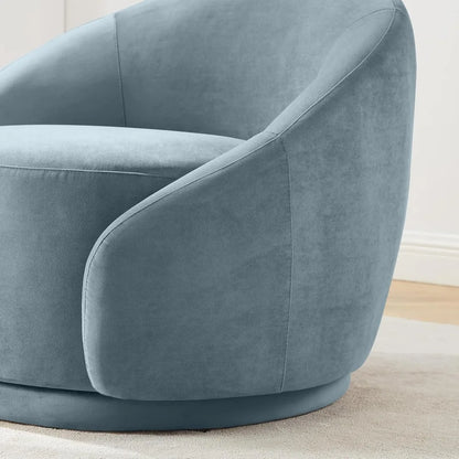 Swivel Barrel Chair, Upholstered Modern Round Accent Arm Chairs, 360° Swivel Single Sofa Armchair for Living Room and Bedroom,