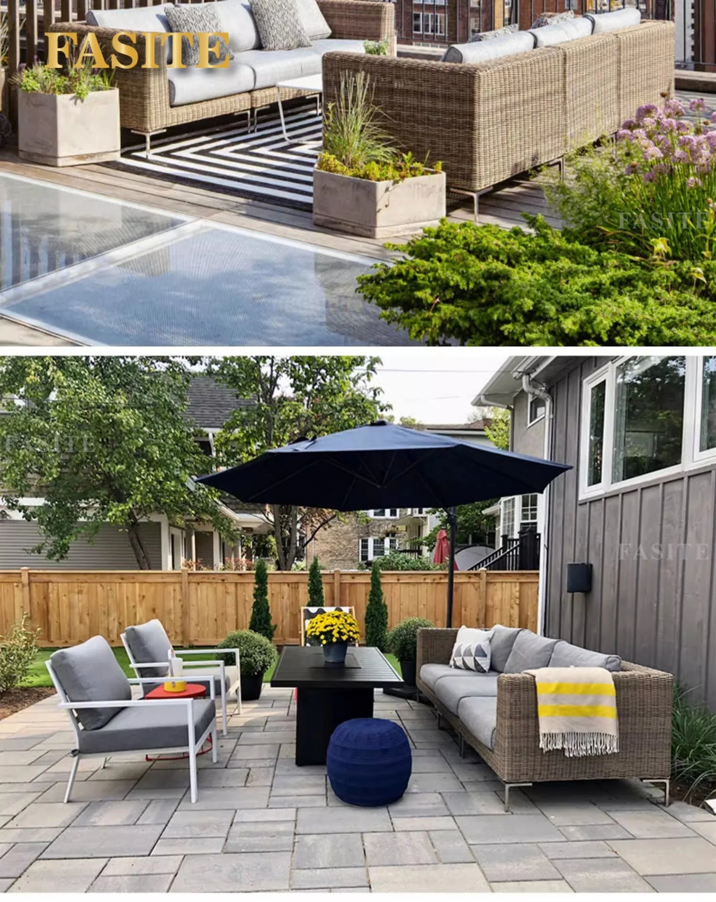 Outdoor rattan sofa outdoor rattan garden homestay sofa furniture