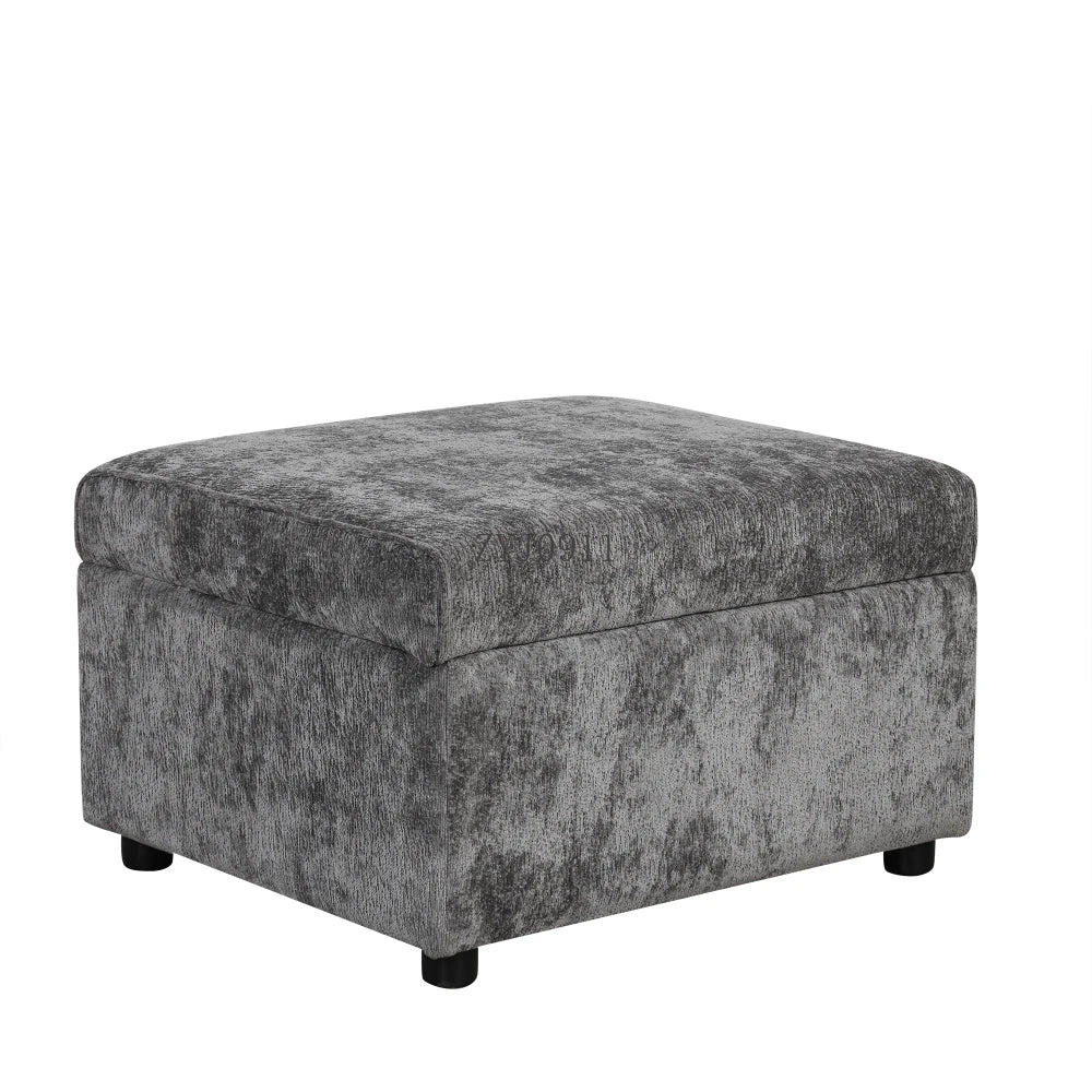 112.2" Sectional Sofa Pull-out Sofa Bed Sleeper with a Storage Ottoman,Three Pillows and Charging Devices for Living Room, Grey