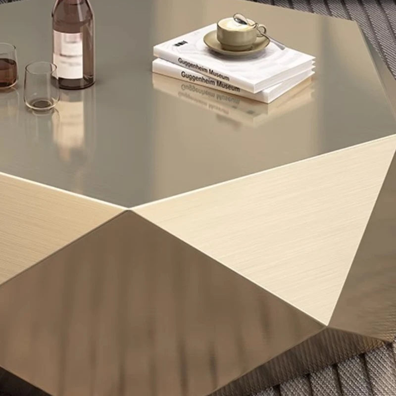Gold Diamond Coffee Table Designer Sense Modern Simplicity Coffee Table Special-shaped Living Room Furniture Couchtisch XYCJ