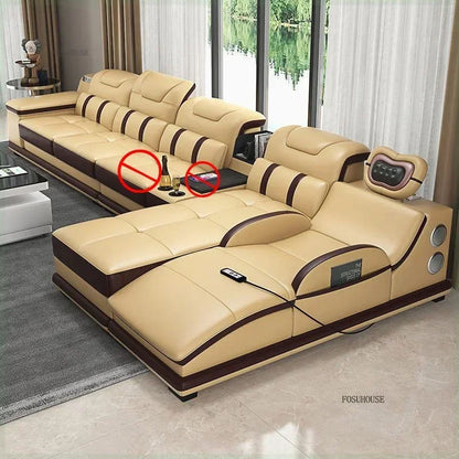 Modern Artificial Leather Living Room Sofa Combination Luxury Chaise Longue High-end Sofas Living Room Furniture