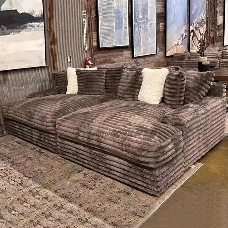 Light luxury lazy sofa thick velvet cloud sofa large sitting deep removable and washable combination living room 2024 new