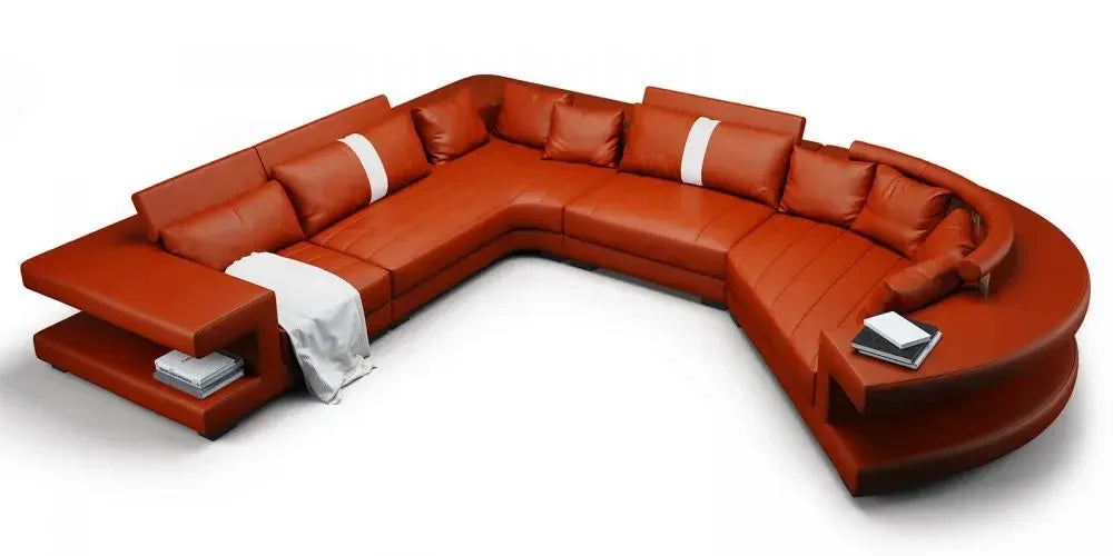 New Arrival Modern Living Room Leather Sofa, Lounge Chair, Living Room Designer Combination Sofa, U-shaped Sofa, Luxury Leather
