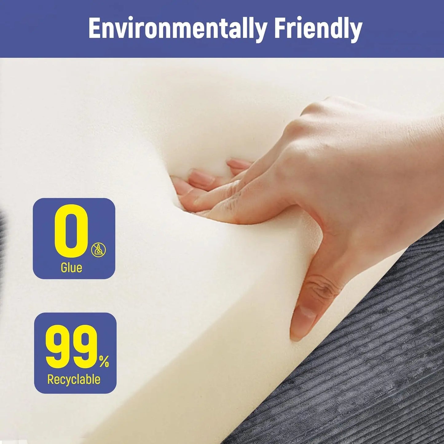 106'' Cloud Sectional Couch with Chaise, Corduroy Modern Modular Upholstered Compression Sofa with Deep Seat, No Assembly Requir