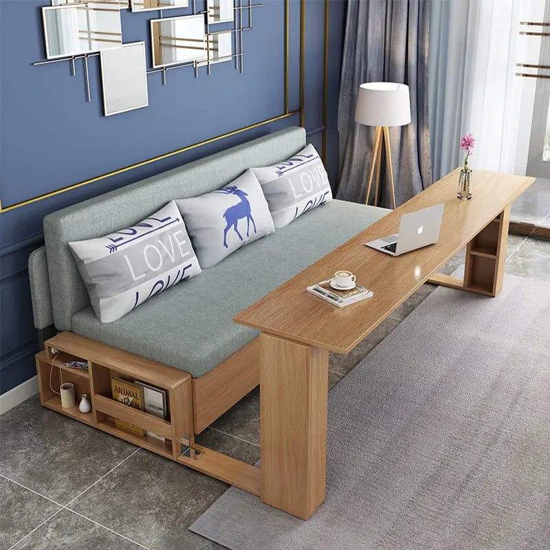 custom. [2675 People Favorited] Solid Wood Sofa Bed Small Apartments, Multifunctional Living Room Study Room, Push-Pull Fold