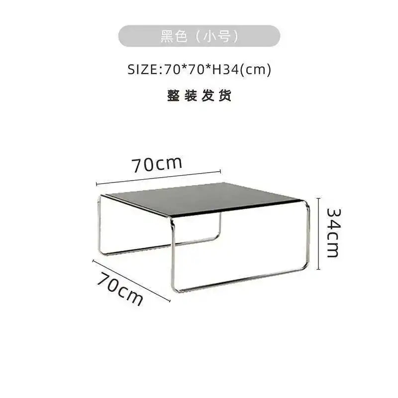 Bauhaus Stainless Steel Medieval Personality Black and White Rectangular Side Several Combination Home Living Room Coffee Table