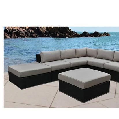 Outdoor Garden Rattan Sofa Set with Rope Seating - Durable Aluminum Frame Furniture Collection