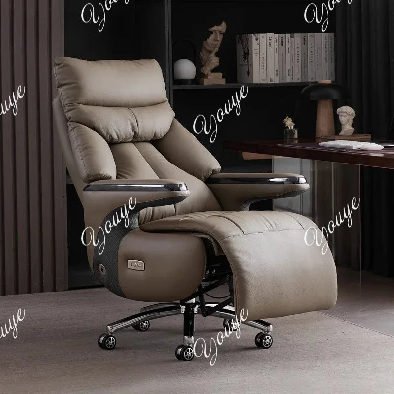 L-J Heating Massage Office Chairs Ventilation Leather Relaxing Portable Desk Chair Recliner Nordic Comfy Silla Home Office