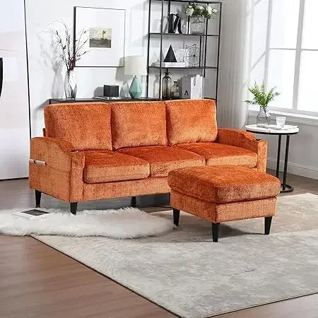 #For L-Shaped Modular Sectional Sofa, 3-Seater Comfy Cloud Couch with Ottoman/Chaise & 5 Pillows for Living Room Bedroom&