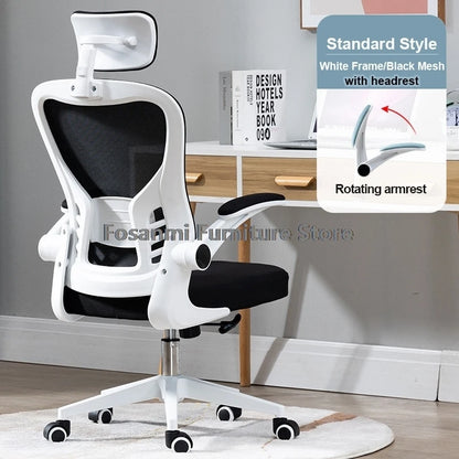 Adjustable Lumbar Support Home Desk Chairs with Armrests Students Study Computer Chair Office Mesh Swivel Chair with wheels