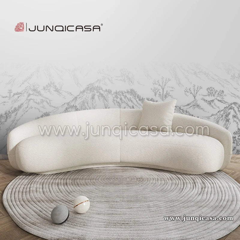 Modern Design Semi Circle Hotel Sofa Round Velvet Fabric Sectional Curved Sofas for Living Room Set