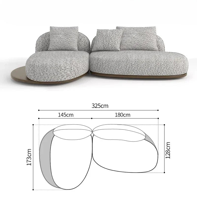 Living Room Coffee Table Designer Creative Three-person Log Style Furniture Modern Simple Modern Morocco Fabric Sectional Sofas
