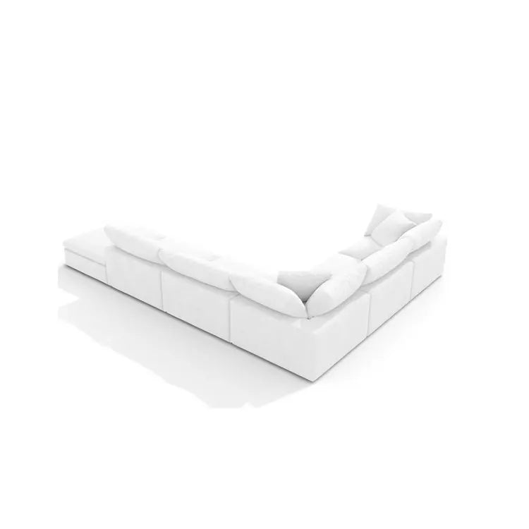 ♢X Modern Luxury White Modular Cloud Sofa 6 Seater U Shape  Sofa Sets Couches  Cloud Sectional Couches for Living Room&