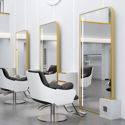 HJ Barber Shop Mirror Quick Cut Special Mirror Hair Salon Internet celebrity hair salon Full Lamp Mirror