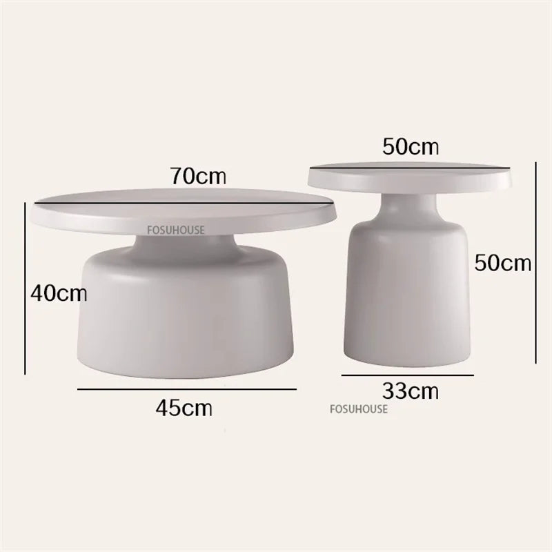 Modern Small Apartment Living Room Table Simple Iron Coffee Tables Creative Bedroom Bedside Table Round Tea Table Combination T