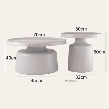 Modern Small Apartment Living Room Table Simple Iron Coffee Tables Creative Bedroom Bedside Table Round Tea Table Combination T