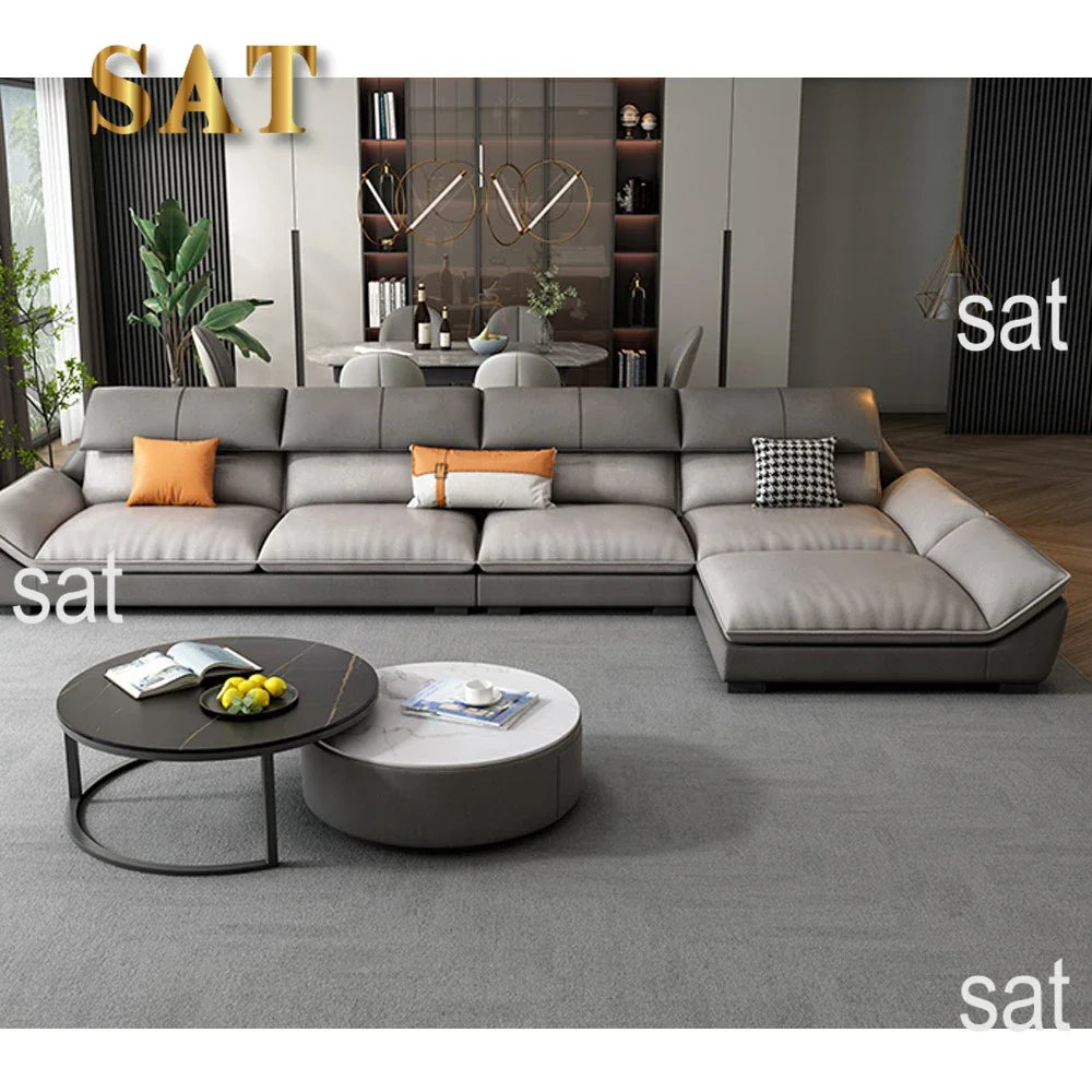 z Modern Home Decoration Microfiber Fabric Furniture Modern Luxury L-Shaped Sofa Living Room Combination Sofa