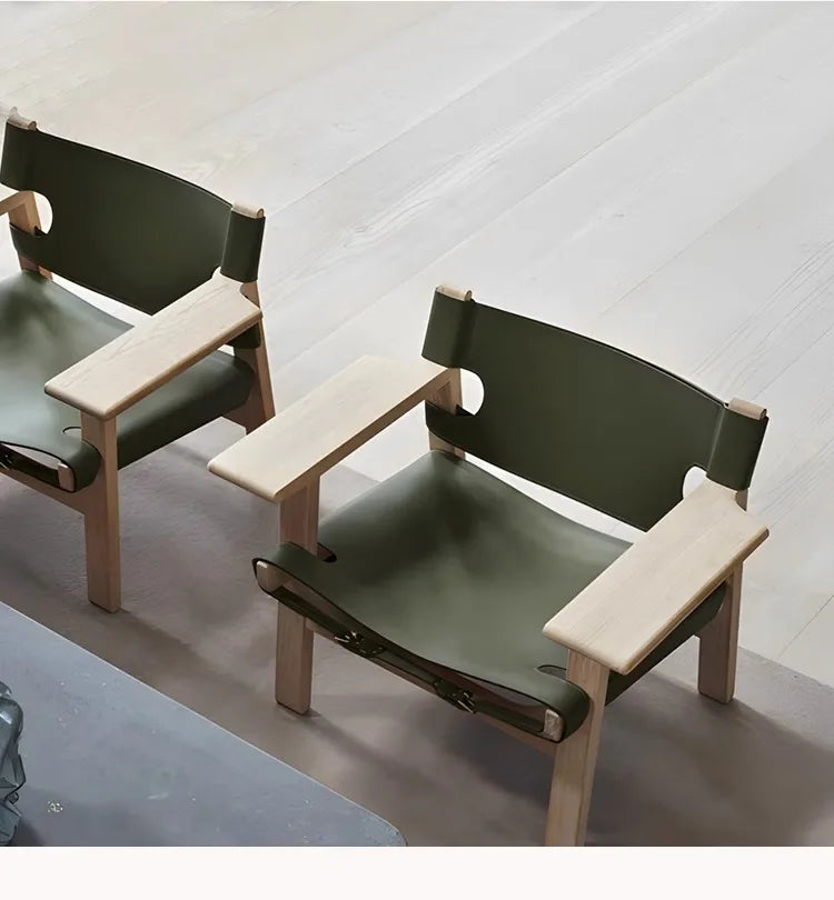 Luxury Modern Solid Wood Sofa Chair Leisure for Living Room Bedroom Lazy Lounge Single Mid century Leather Hotel Unique Design