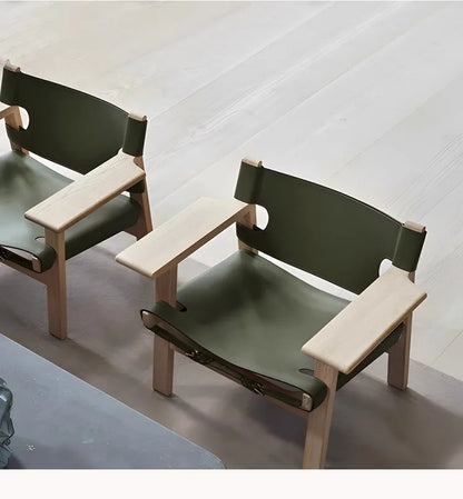 Luxury Modern Solid Wood Sofa Chair Leisure for Living Room Bedroom Lazy Lounge Single Mid century Leather Hotel Unique Design