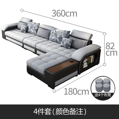Modern 5 6 7 8-Seater Fabric Sofas Sectional Set for Living Room Hotel Furniture with Sponge Filling