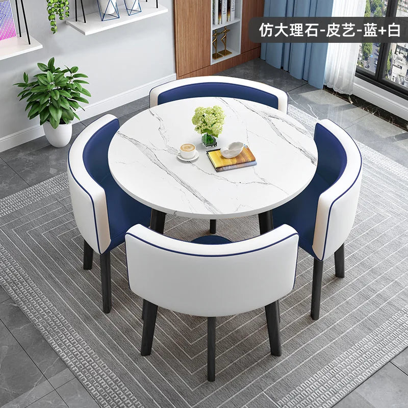 home dining table, Modern simple dining table, apartment rental room, leisure negotiation, reception table and chair combination