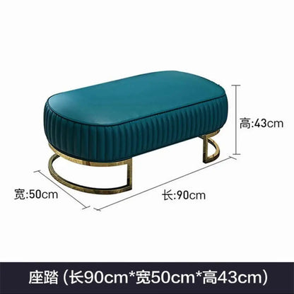 Canapé en cuir nordique de luxe léger, italien, moderne, haut de gamme, pour salon, appartement, combinaison créative en cuir pour trois personnes
