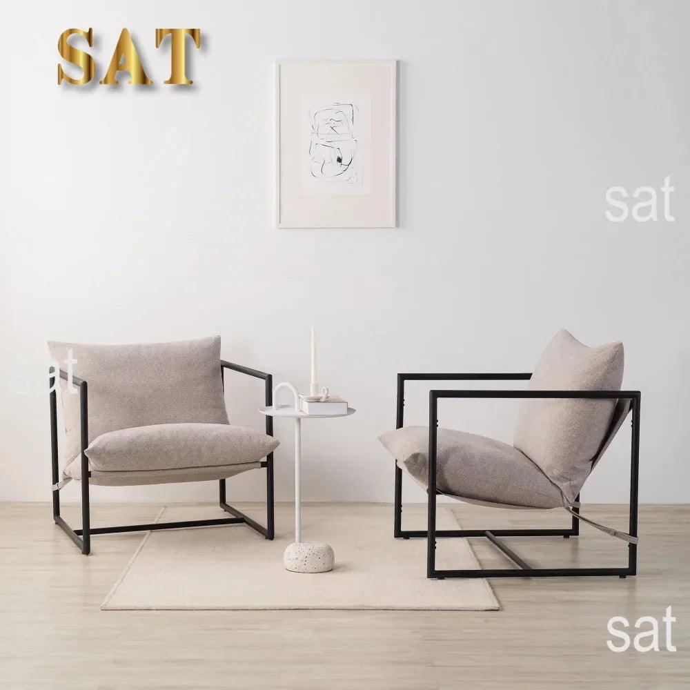 jz Aidan Metal Framed Sling Accent Chair