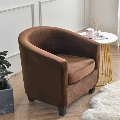 Velvet Arc Seat Sofa Cover Elastic Club Armchairs Covers Living Room Single Seat Tub Couch Slipcovers With Seat Cushion Covers