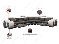 New Living Room Luxury Modern Couch Genuine Real Recliner Leather Sofa Set Indoor Sectional Furniture Leather Sofa