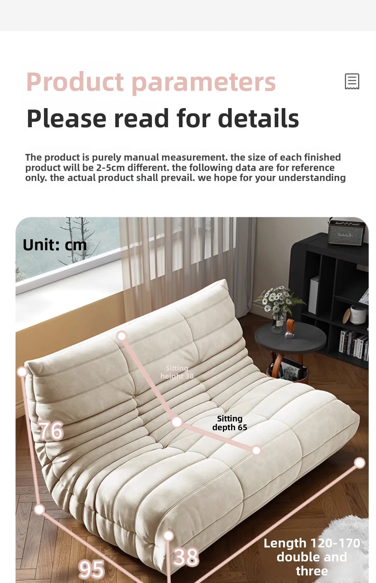 Cross-border supply caterpillar lazy sofa sitting recliner living room single double three Nordic leisure compression sofa