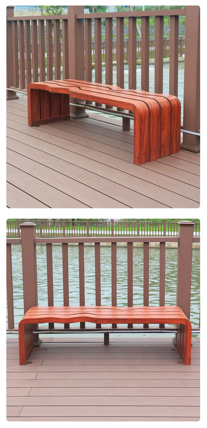 Banc extérieur d'acier galvanisé de Patio en bois de loisirs sièges en fer conception bancs de jardin de parc banc d'attente de jardin