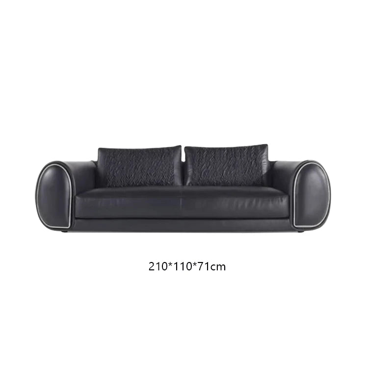 High-Quality Custom Luxury Leather Sofa Set for Living Room with Oak Legs Fabric & Sponge Customization