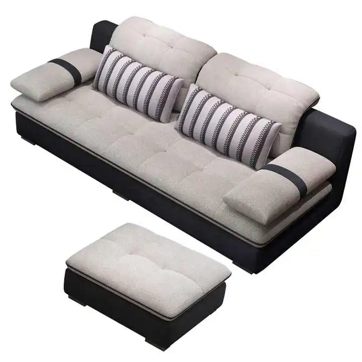 Luxury Charging  Sofas Bed U Shaped Sectional Furniture 7 Seat Modern European Fabric Living Room Sofas Set