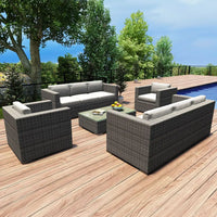 for Best Selling All-Weather Patio Sets Aluminium Garden Sofas Rattan Waterproof Set Wicker Furniture Outdoor Courtyard Sofa